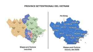 Mappa post-fusion del nord VietNam