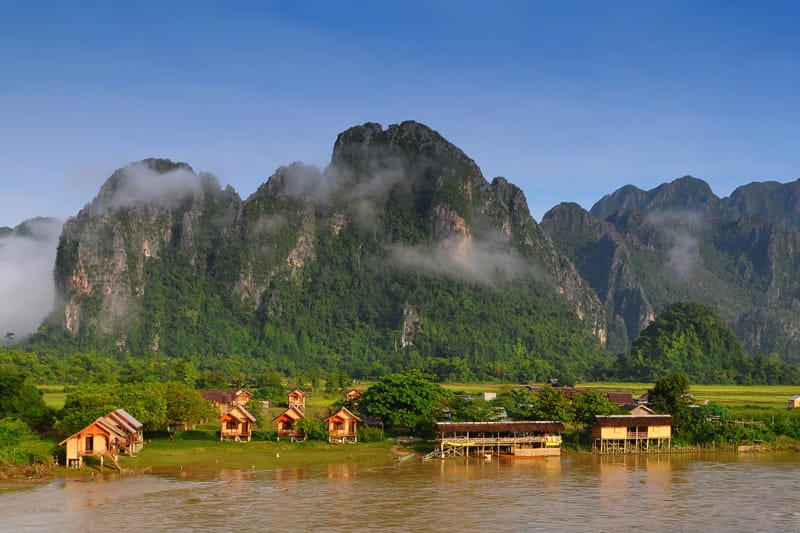 Vang Vieng, sul fiume Nam Song